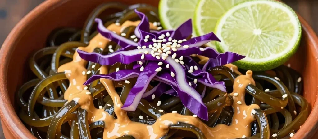 Vibrant Citrus and Tahini Kelp Noodle Bowls